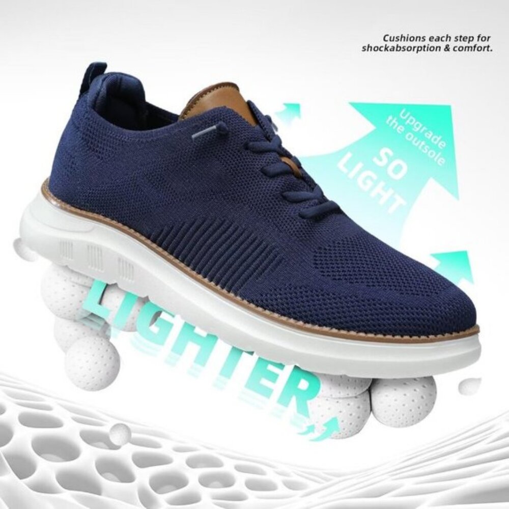 ⚡Men's Z45 Blue Mesh Casual Walking Business Oxfords Work Lightweight Sneakers - Picture 3 of 7